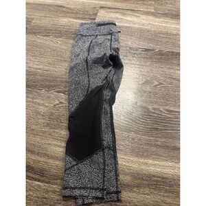 Lululemon Align Pants Black White Graphic Print Mesh Panel Cropped  Size 4